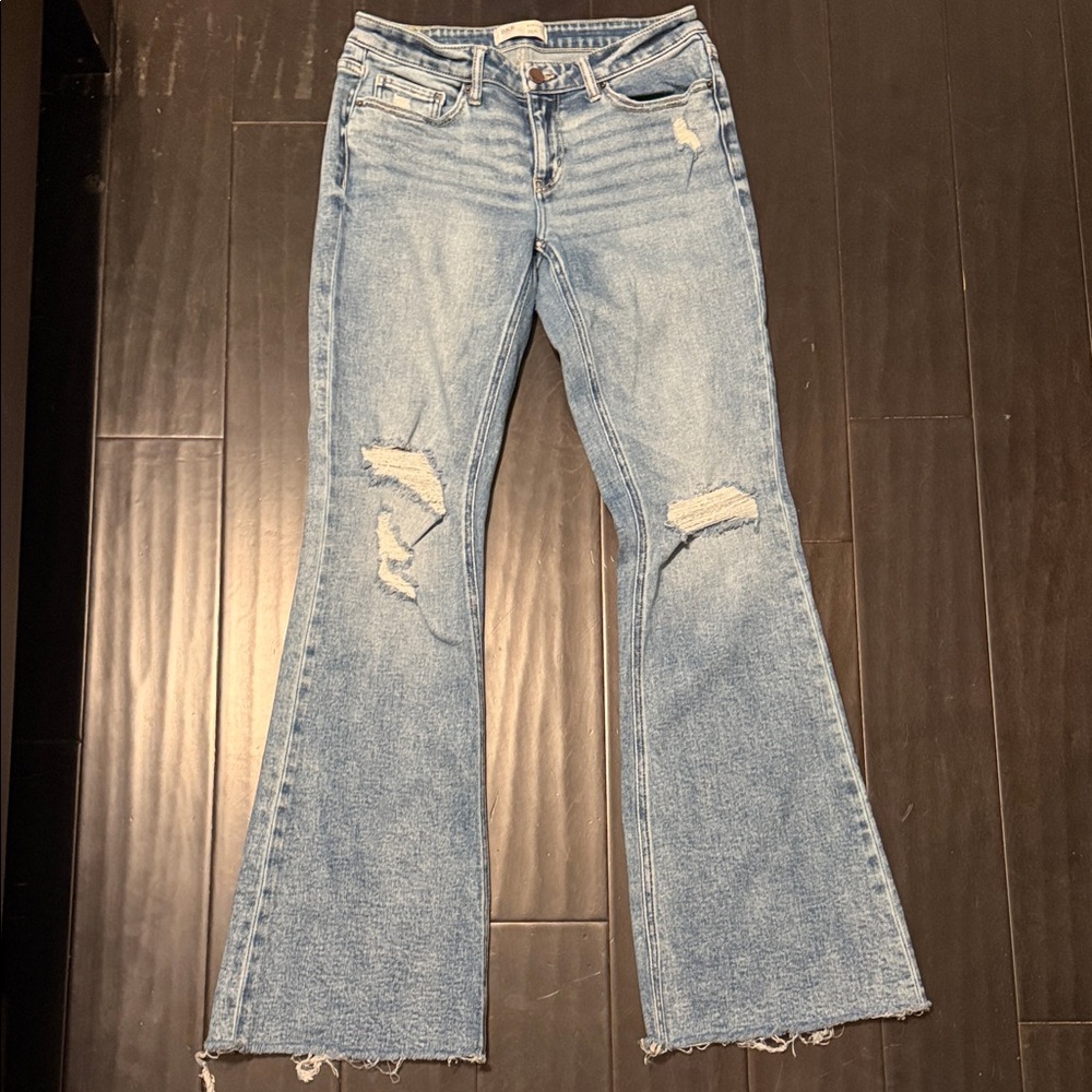 BKE Stella Distressed Flare Jeans